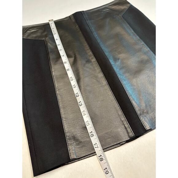 BB Dakota Damien Leather Stretch Panel Mini Skirt Size 6 Goth Festival Clubwear - Picture 4 of 9